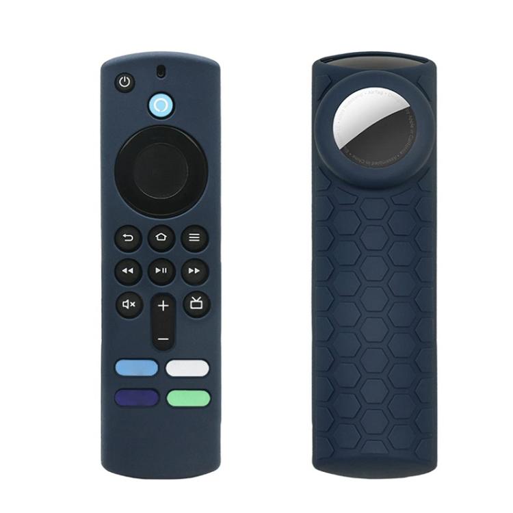 2pcs Remote Control Case For Amazon Fire TV Stick 2021 ALEXA 3rd Gen With Airtag Holder — Midnight Blue
