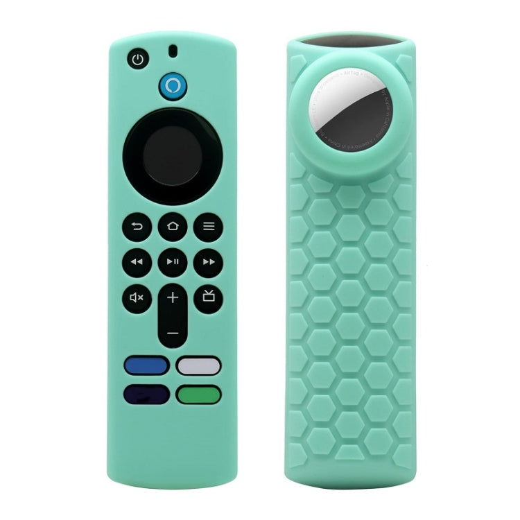 2pcs Remote Control Case For Amazon Fire TV Stick 2021 ALEXA 3rd Gen With Airtag Holder — Mint Green