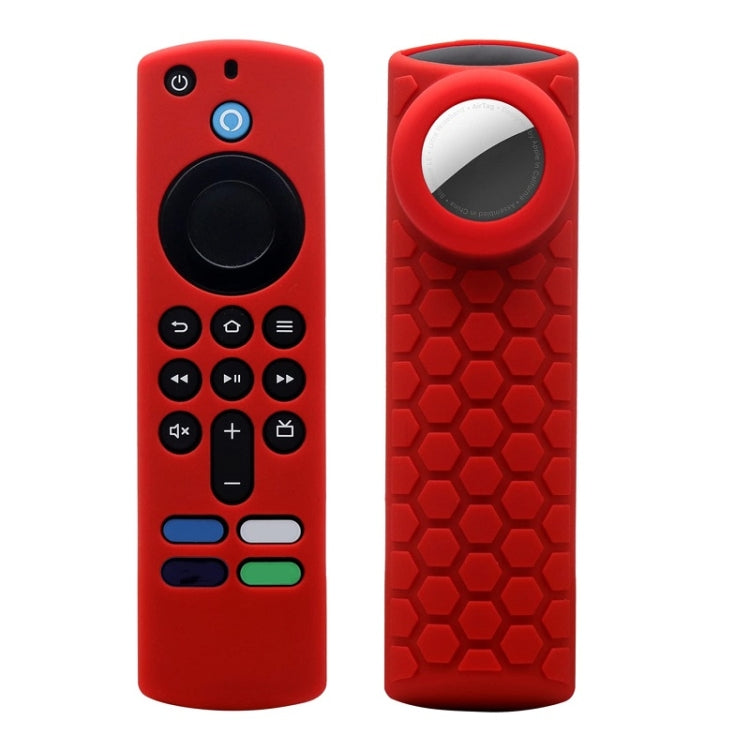 2pcs Remote Control Case For Amazon Fire TV Stick 2021 ALEXA 3rd Gen With Airtag Holder — Red