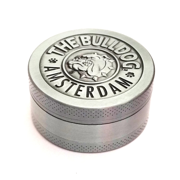 50mm Bulldog Grinder Tobacco Herb Zinc Alloy Grinders — 4 -layer Ancient Silver
