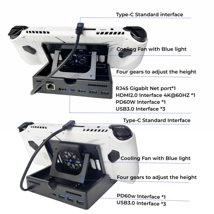 For ROG ALLY Charging Base Multifunctional Docking Station