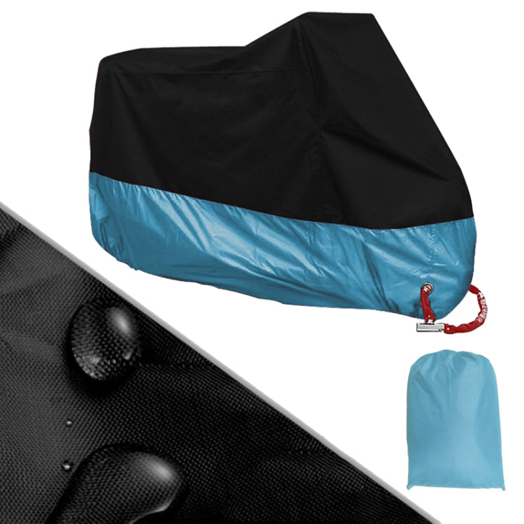 190T Motorcycle Rain Covers Dustproof Rain UV Resistant Dust Prevention Covers — Black and Dark Blue