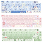 66 Keys 5-sided Heat Rise PBT Personalized Keycaps, 66 Keys Pink