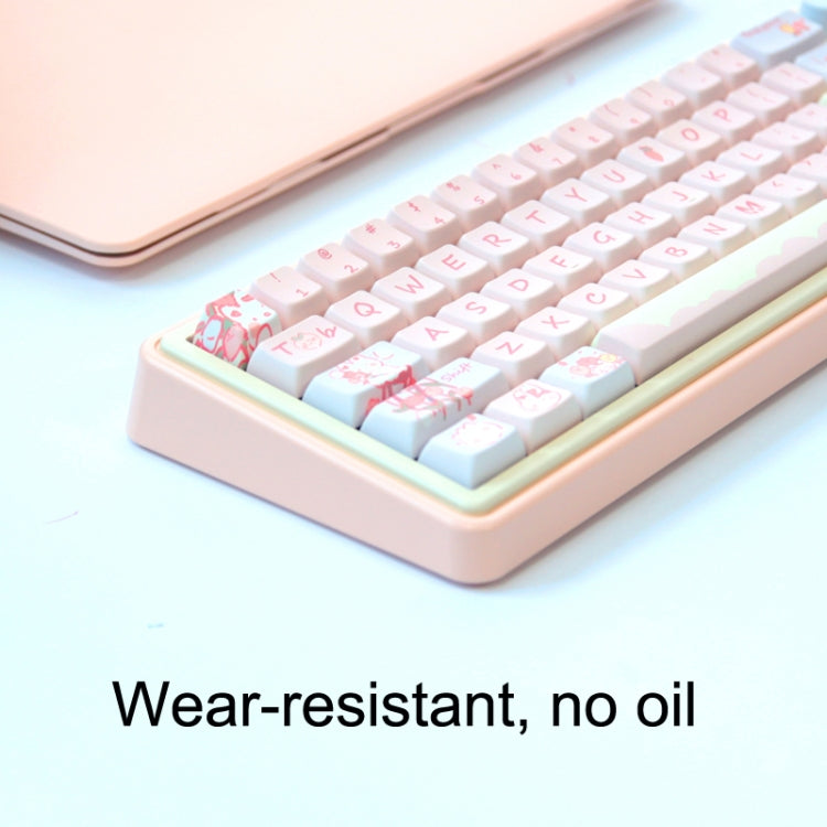 66 Keys 5-sided Heat Rise PBT Personalized Keycaps, 66 Keys Pink