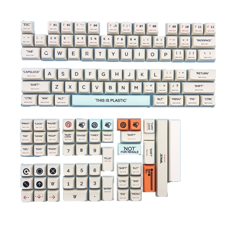 Sublimation Mechanical Keyboard PBT Keycaps — Bee Milk 140 Keys