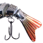 HENGJIA 10cm 24g Bionic Multi-Section Fish Bait Plastic Electroplating Fake Bait