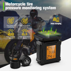 Solar Motorcycle Tire Pressure Monitor Color Screen High Precision Sensor
