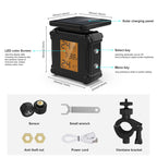 Solar Motorcycle Tire Pressure Monitor Color Screen High Precision Sensor