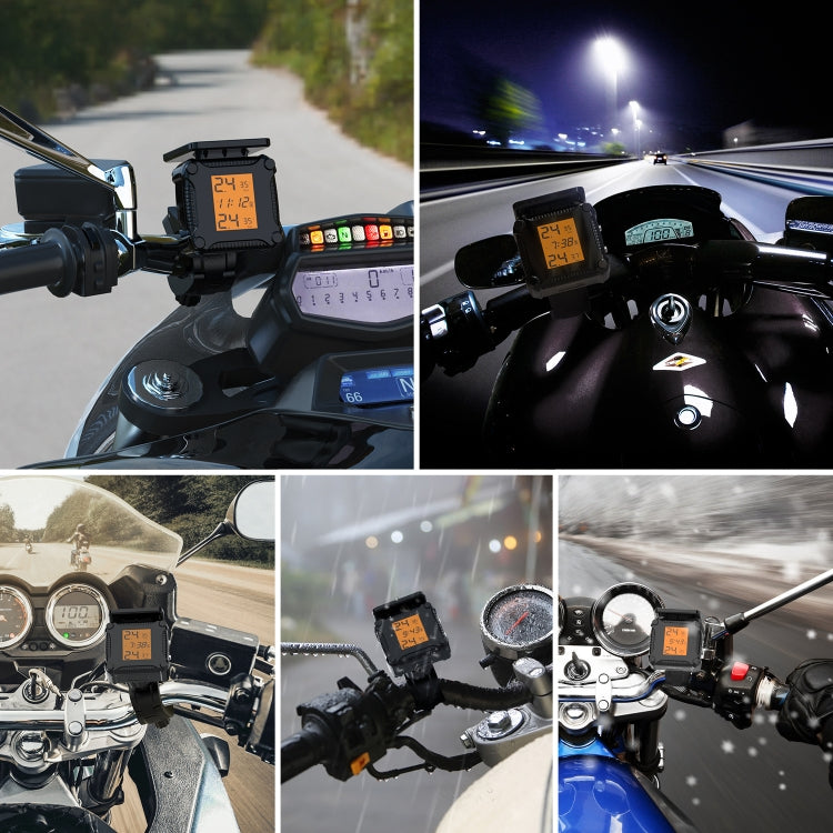 Solar Motorcycle Tire Pressure Monitor Color Screen High Precision Sensor