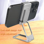 Back Clip Double Ring Magnetic Metal Folding Phone Bracket Desktop Lazy Ring Phone Holder