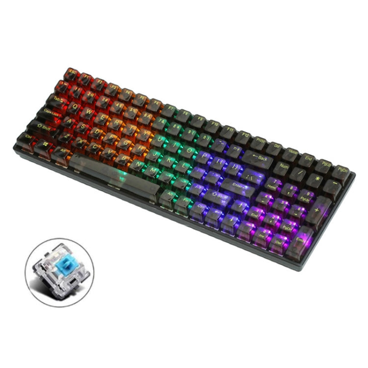 100 Keys Customized Gaming Wired Mechanical Keyboard Transparent Keycap