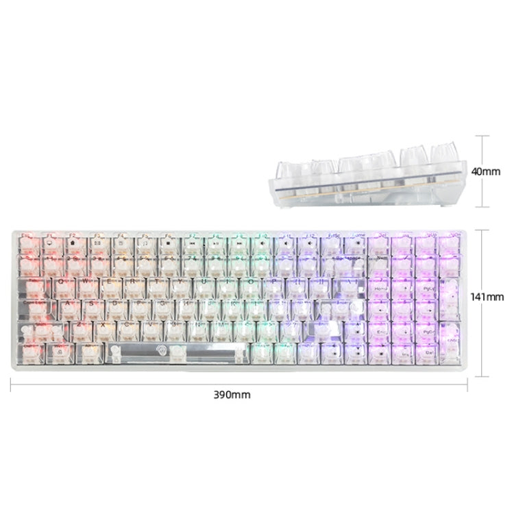 100 Keys Customized Gaming Wired Mechanical Keyboard Transparent Keycap