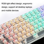 100 Keys Customized Gaming Wired Mechanical Keyboard Transparent Keycap