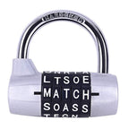 Medium 5-Digit Alphabet Wheel Combination Lock Closet Door Padlock