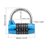 Medium 5-Digit Alphabet Wheel Combination Lock Closet Door Padlock — view 5