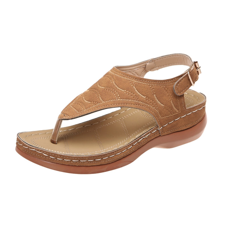 PU Leather Flip Flop Sandals Roman Style Adjustable Strap Sandals — view 40