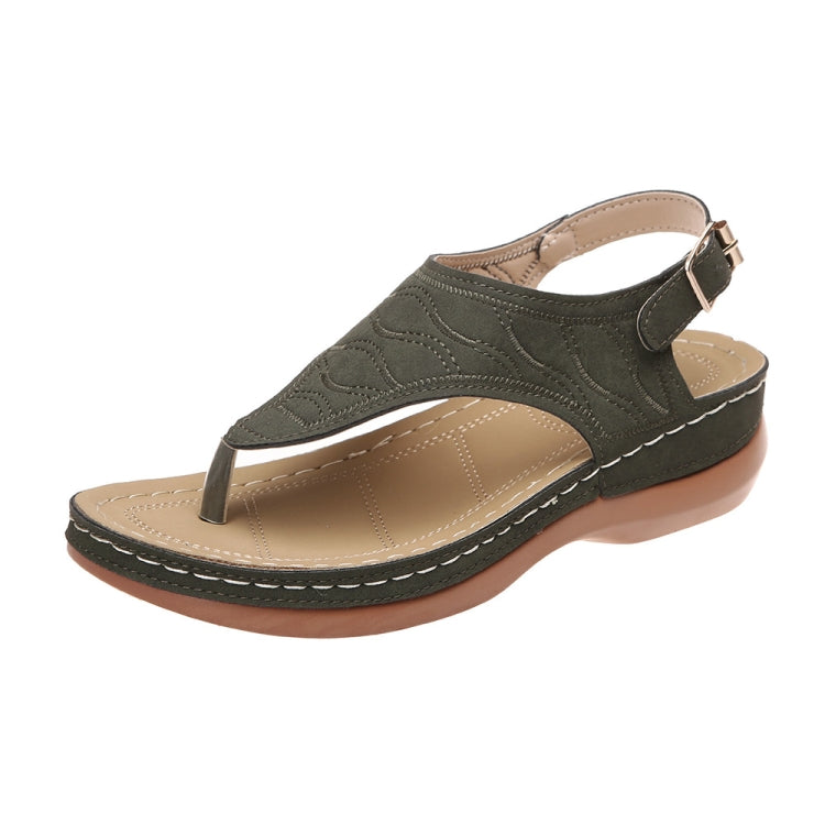 PU Leather Flip Flop Sandals Roman Style Adjustable Strap Sandals — view 32