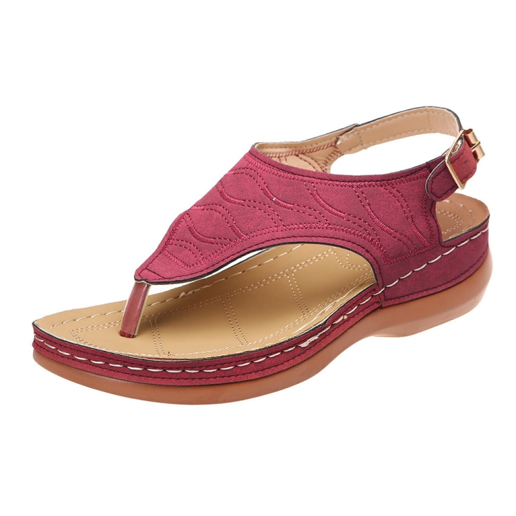 PU Leather Flip Flop Sandals Roman Style Adjustable Strap Sandals — view 26