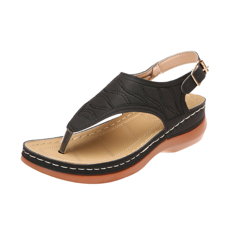 PU Leather Flip Flop Sandals Roman Style Adjustable Strap Sandals — 42