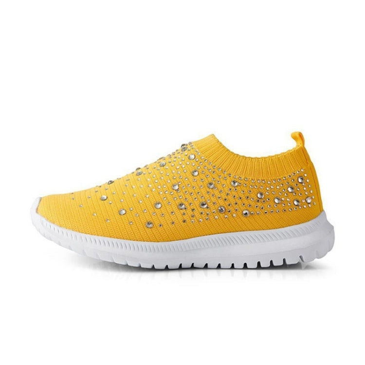 Spring and Autumn Rhinestone Flying Woven Women Sneakers Casual Breathable Shoes — view 26