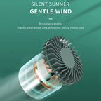 Leafless Hanging Neck Fan Mini Handheld Fan USB Rechargeable Fan