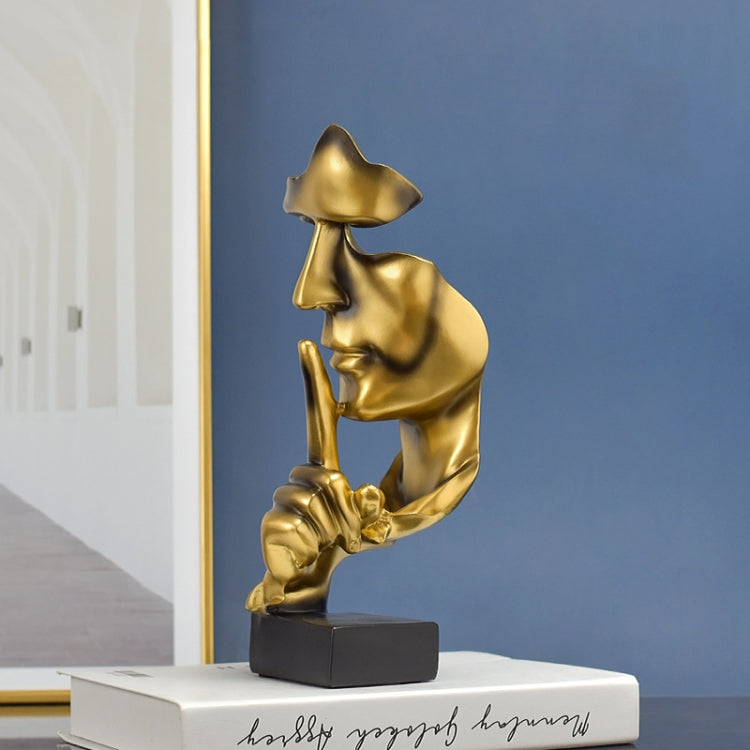 Silence Is Gold Abstract Statue Resin Desktop Decoration
