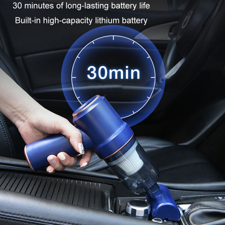 Wireless Car High Power Charging Mini Car Vacuum Cleaner, Upgraded Black USB Cable