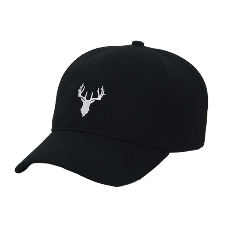 Embroidered Deer Adjustable Baseball Cap Solid Color All-match Peaked Cap — Khaki
