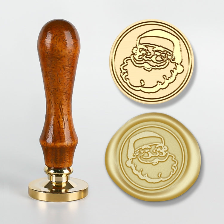 Christmas Series Fire Lacquer Seal Wood Grain Handle+Brass Seal Head