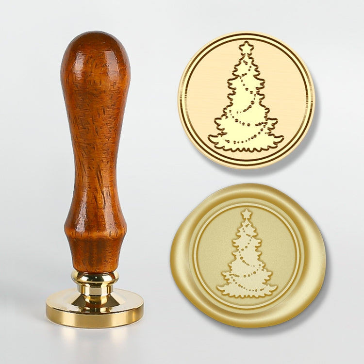 Christmas Series Fire Lacquer Seal Wood Grain Handle+Brass Seal Head