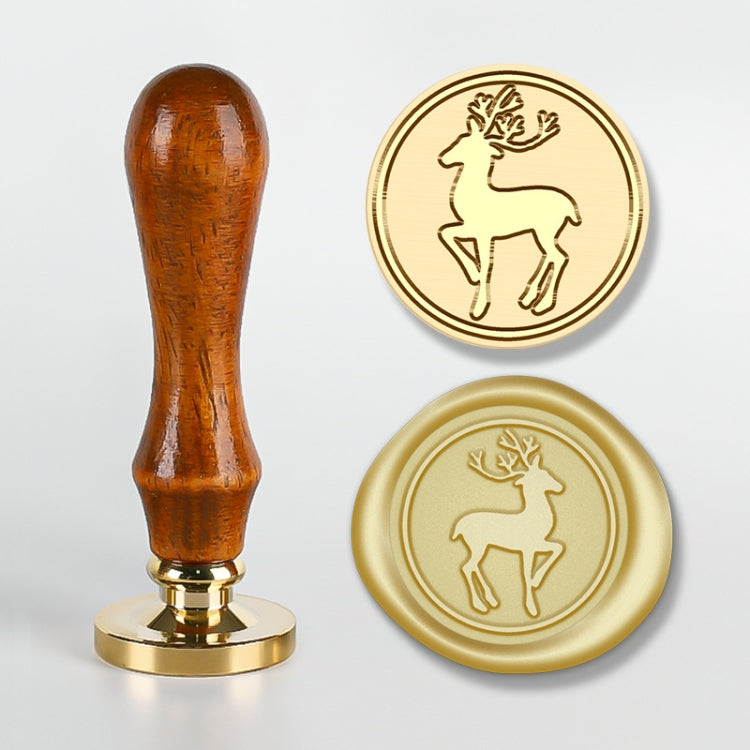 Christmas Series Fire Lacquer Seal Wood Grain Handle+Brass Seal Head