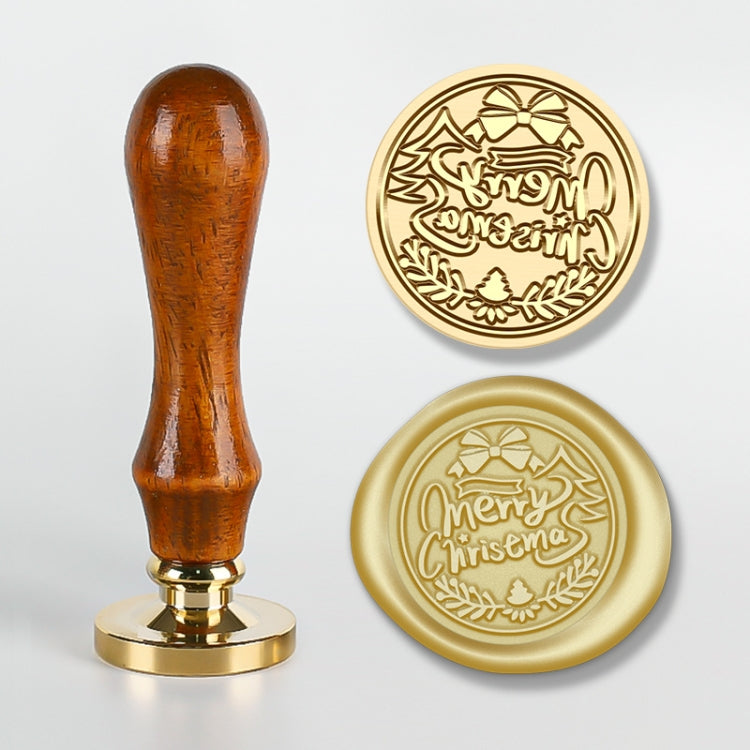 Christmas Series Fire Lacquer Seal Wood Grain Handle+Brass Seal Head