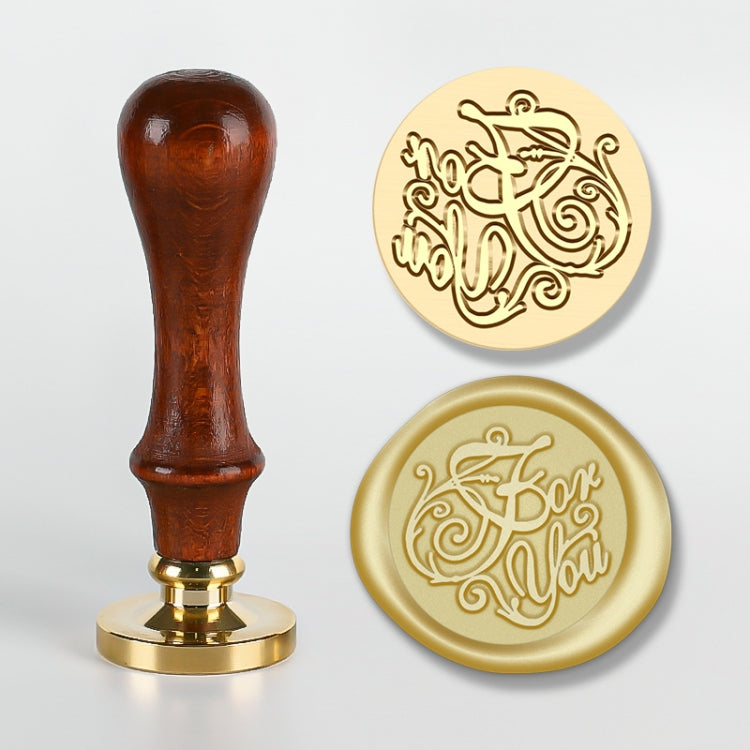English Letters Series Fire Lacquer Seal Toxca Handle+Brass Seal Head