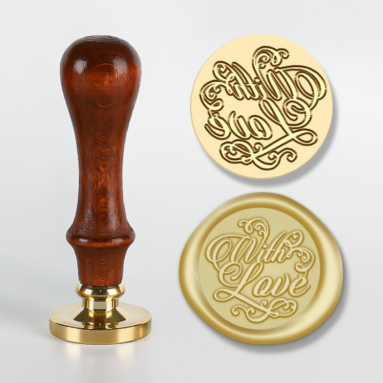 English Letters Series Fire Lacquer Seal Toxca Handle+Brass Seal Head
