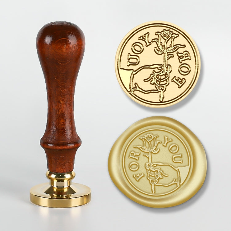 English Letters Series Fire Lacquer Seal Toxca Handle+Brass Seal Head