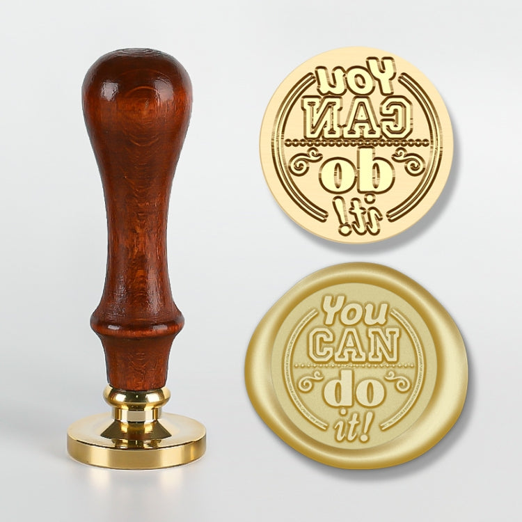 English Letters Series Fire Lacquer Seal Toxca Handle+Brass Seal Head