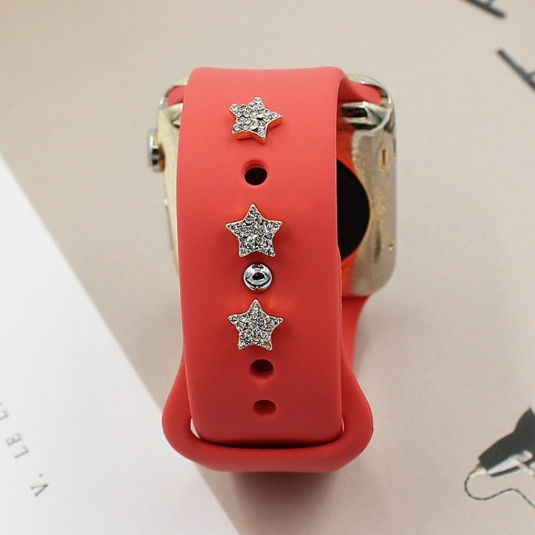 2pcs Watch Silicone Strap Decorative Diamond Buckle Strap Nails