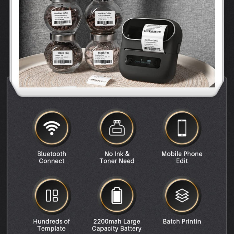 Phomemo M220 Jewelry Clothing Tags Bluetooth Thermist Strip Tag Printer