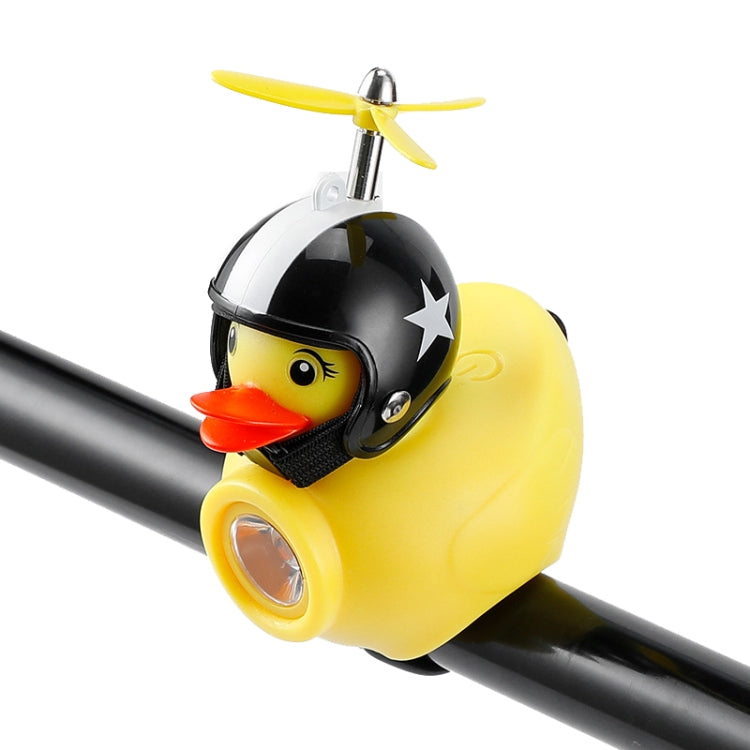 Yellow Duck Bike Bell Handlebar Headlight Car Ornaments Cycling Accessories Helmets Decor — Star Helmet White