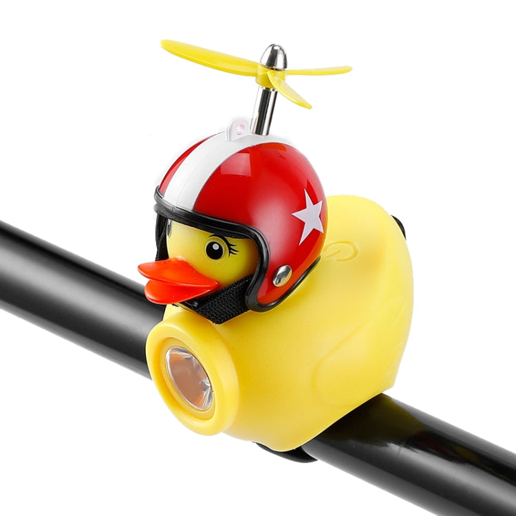 Yellow Duck Bike Bell Handlebar Headlight Car Ornaments Cycling Accessories Helmets Decor — Star Helmet Black