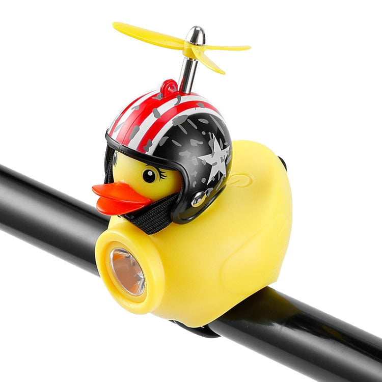 Yellow Duck Bike Bell Handlebar Headlight Car Ornaments Cycling Accessories Helmets Decor — Star Helmet Red
