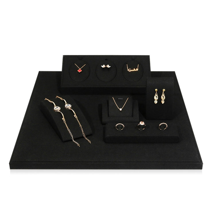 Black Microfiber Necklace Ring Jewelry Display Live Jewelry Prop Rack