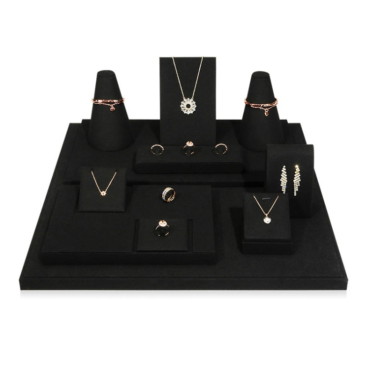 Black Microfiber Necklace Ring Jewelry Display Live Jewelry Prop Rack — Set 4