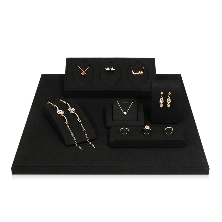 Black Microfiber Necklace Ring Jewelry Display Live Jewelry Prop Rack — Set 5