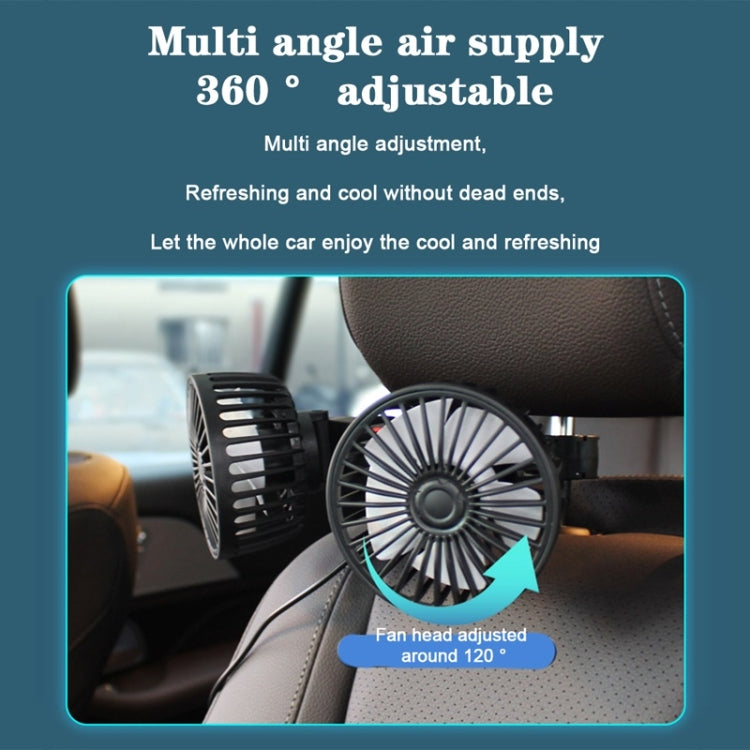 5V 2A Car Rear Seat Back USB Interface Powerful Double-headed Fan