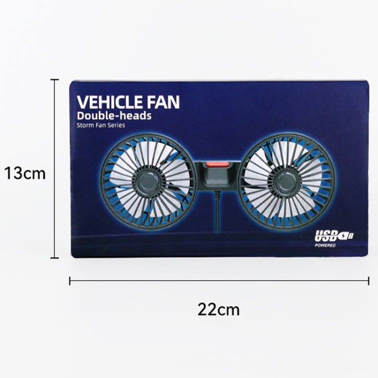 5V 2A Car Rear Seat Back USB Interface Powerful Double-headed Fan