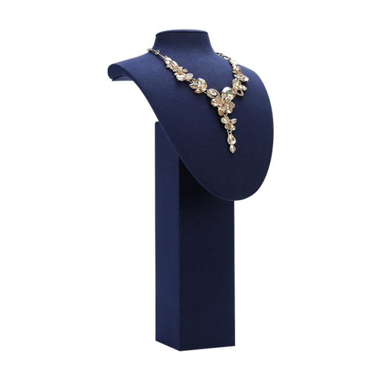 Jewelry Display Props Blue Microfiber Window Necklace Earring Ring Stand — 8x8x43cm Diorama Necklace Holder