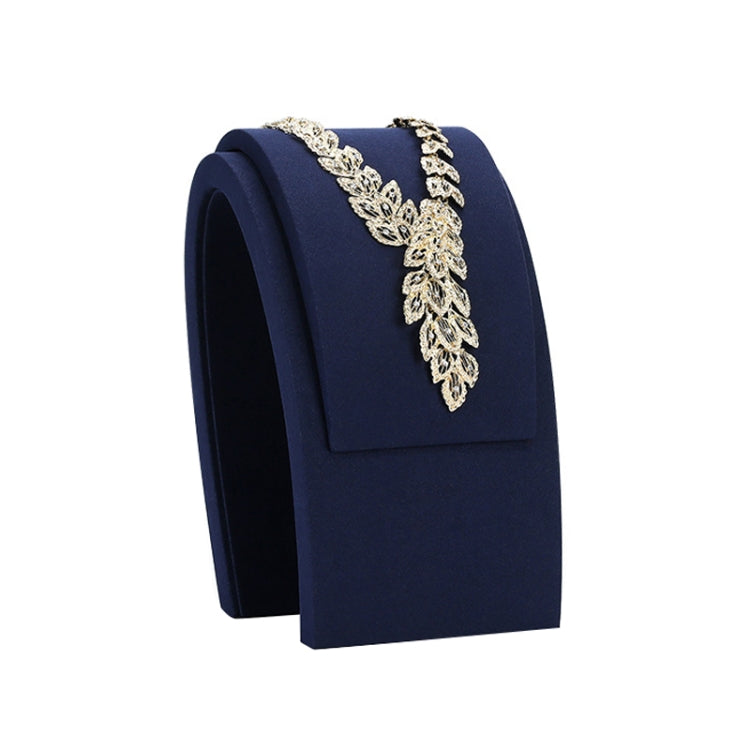 Jewelry Display Props Blue Microfiber Window Necklace Earring Ring Stand — 13.5x12.5x25cm Arched Diorama Necklace Holder