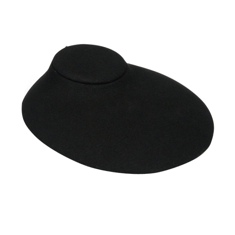 Black Microfiber Necklace Ring Jewelry Display Live Jewelry Prop Rack — 18x20x7.5cm Oval Horizontal Portrait Seat