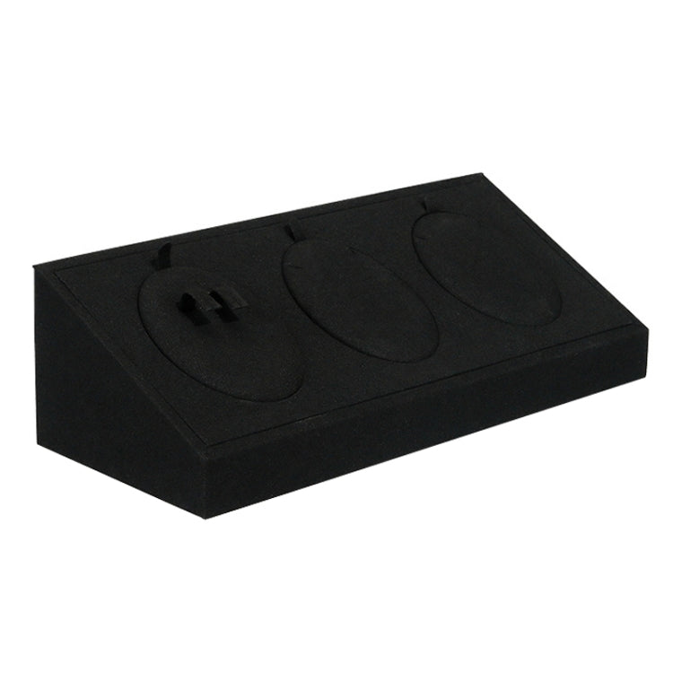 Black Microfiber Necklace Ring Jewelry Display Live Jewelry Prop Rack — 27x11x8cm Earrings Necklace Set Seat
